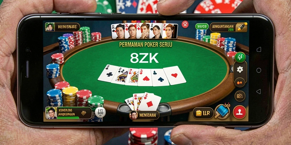 Tampilan gameplay seru dalam aplikasi Poker 8ZK.