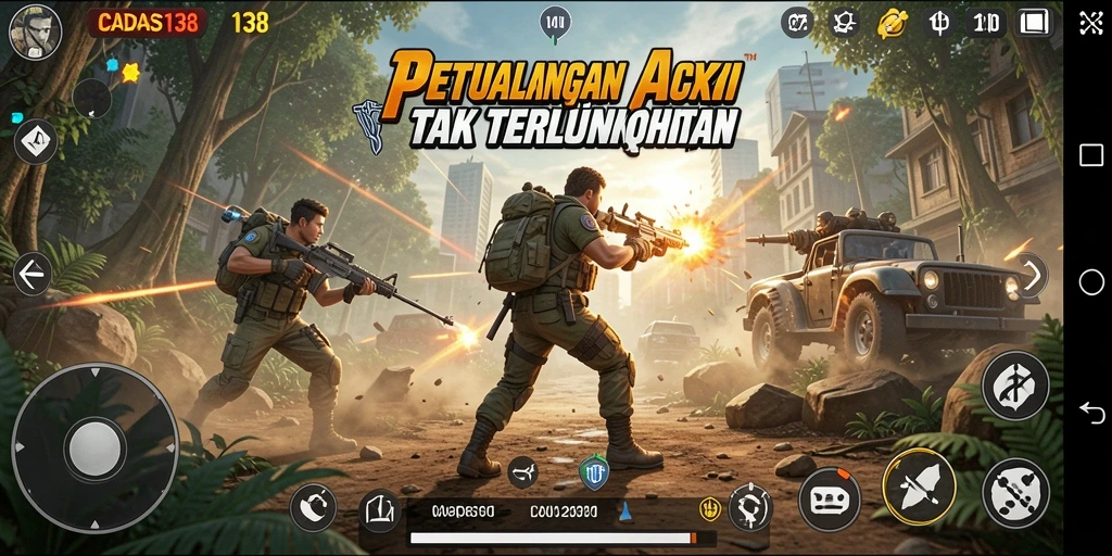 Tampilan seru gameplay CADAS138 saat aksi mendebarkan.