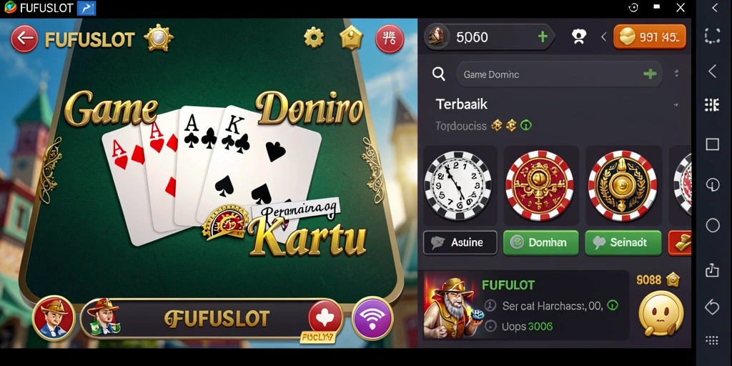 Tampilan gameplay FUFUSLOT yang mendebarkan saat bermain domino.