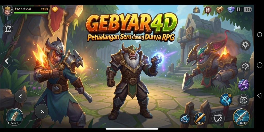 Screenshot GEBYAR4D menampilkan aksi pertarungan seru dan petualangan karakter.