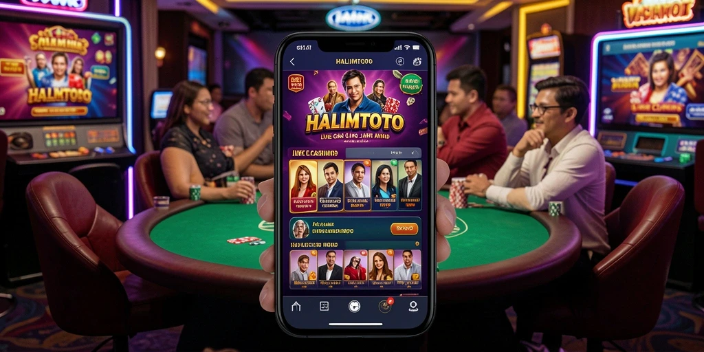 Tampilan gameplay menarik dari HALIMTOTO dalam sesi Live Casino.