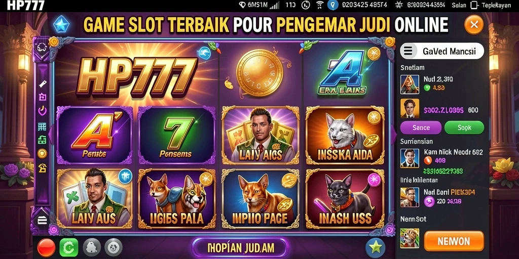 Tampilan utama gameplay HP777 dengan grafis slot yang menawan.