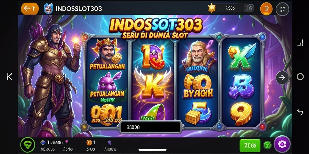 Screenshot gameplay INDOSLOT303 menampilkan petualangan seru di dunia slot.