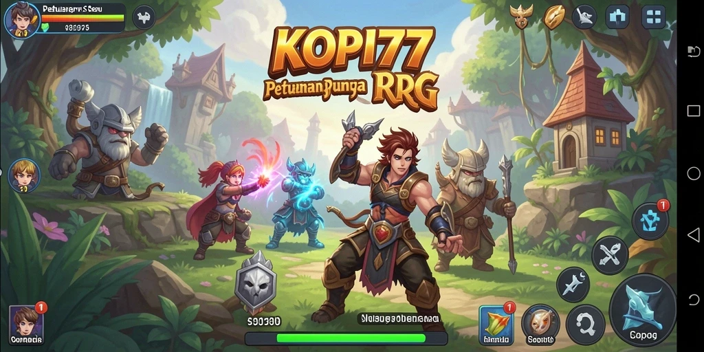 Screenshot KOPI77 menampilkan pertarungan epik dan karakter yang menawan.