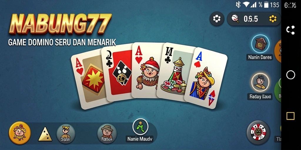 Tampilan gameplay seru dari NABUNG77 dengan tombol interaktif.
