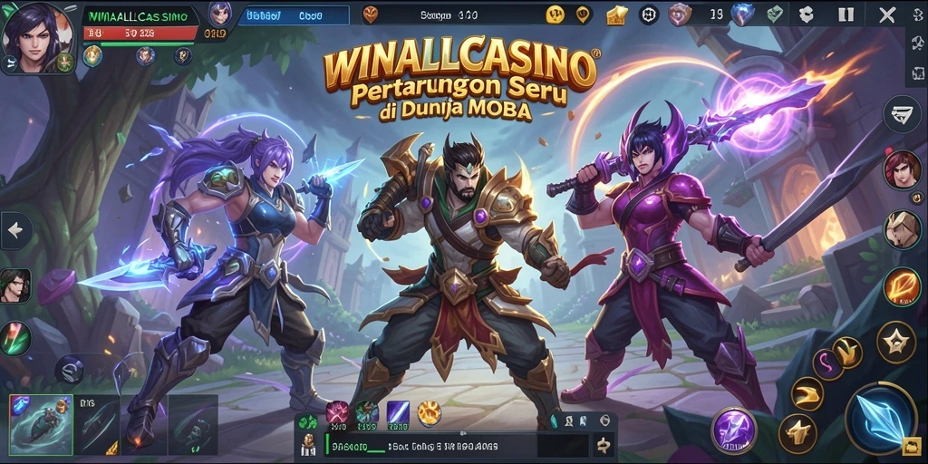 Tampilan gameplay seru dan karakter unik di WINALLCASINO.